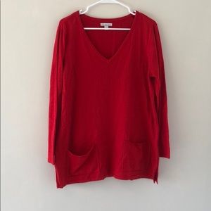 Oversized Red Sweater with Pockets